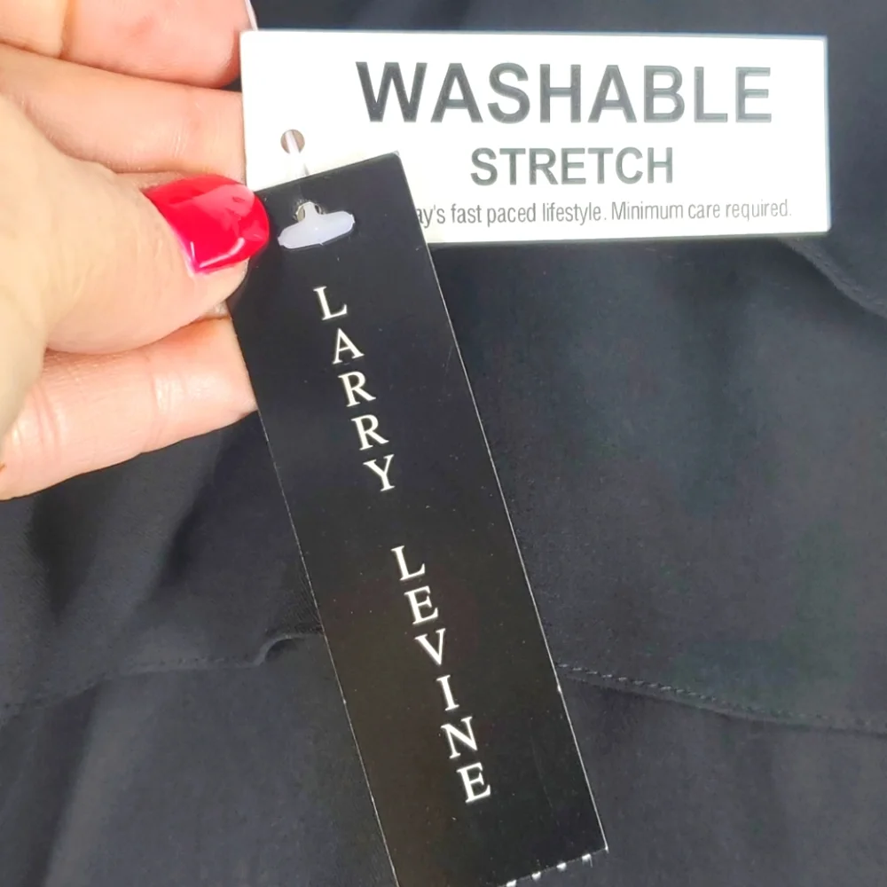 Larry Levine Black Tiered Ribbon Pencil Skirt Career Office Size 14 NWT - Picture 5 of 11